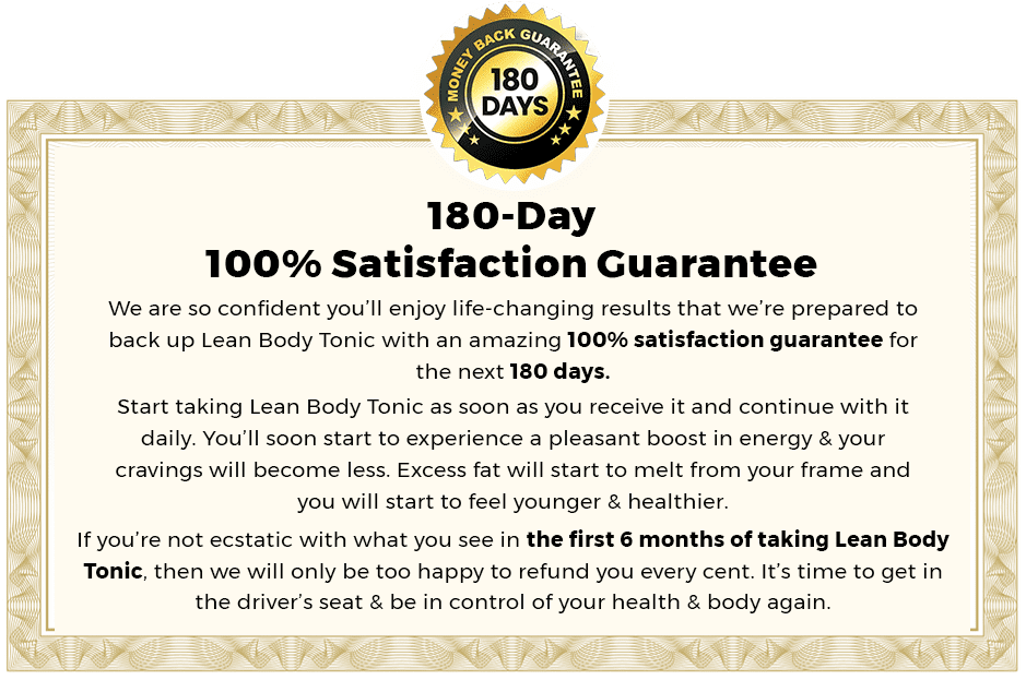 Nagano Lean Body Tonic Money Back Guarantee